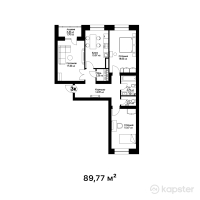 ЖК Honnete — 3-ком 89,8 м² (от 44 885 000 тг)