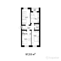 ЖК Honnete — 3-ком 97,3 м² (от 48 665 000 тг)