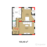 ЖК AB-Residence — 2-ком 100,5 м² (от 67 321 600 тг)