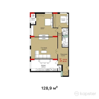 ЖК AB-Residence — 3-ком 128,9 м² (от 86 363 000 тг)
