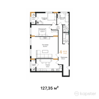 ЖК AB-Residence — 4-ком 127,4 м² (от 85 324 500 тг)