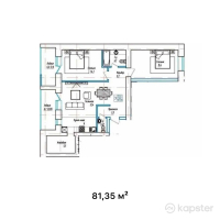 ЖК Томирис — 3-ком 81,4 м² (от 26 032 000 тг)