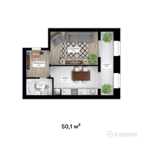 ЖК SATYM — 1-ком 50,1 м² (от 13 026 000 тг)