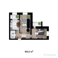 ЖК SATYM — 2-ком 68,5 м² (от 17 810 000 тг)