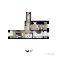 ЖК SATYM — 2-ком 78,5 м² (от 20 410 000 тг)