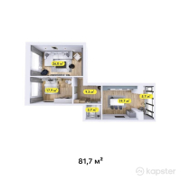 ЖК Бруклин — 2-ком 81,7 м² (от 38 399 000 тг)