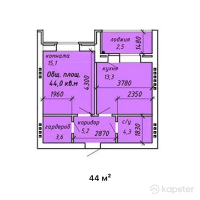 ЖК в р-не Старого Аэропорта — 1-ком 44 м² (от 11 880 000 тг)