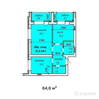ЖК в р-не Старого Аэропорта — 2-ком 64,6 м² (от 17 442 000 тг)