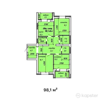 ЖК в р-не Старого Аэропорта — 3-ком 98,1 м² (от 26 487 000 тг)