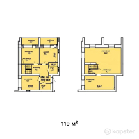 ЖК в р-не Старого Аэропорта — 4-ком 119 м² (от 32 130 000 тг)