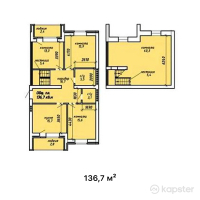ЖК в р-не Старого Аэропорта — 4-ком 136,7 м² (от 36 909 000 тг)
