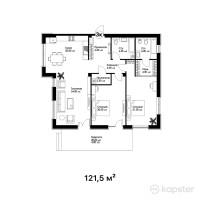 ЖК Sky Villa — 3-ком 121,5 м² (от 82 620 000 тг)