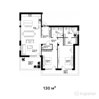 ЖК Sky Villa — 3-ком 130 м² (от 88 400 000 тг)