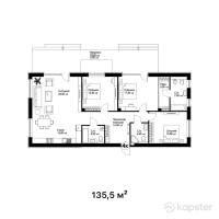 ЖК Sky Villa — 4-ком 135,5 м² (от 92 140 000 тг)