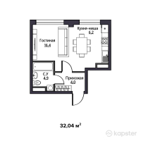 ЖК Arlan — 1-ком 32 м² (null)