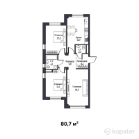 ЖК Arlan — 3-ком 80.7 м² (от 33,894,000 тг)