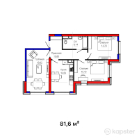 ЖК Besagash — 3-ком 81,6 м² (от 36 720 000 тг)