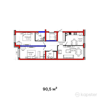 ЖК Besagash — 3-ком 90,5 м² (от 40 725 000 тг)