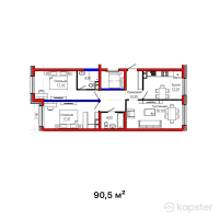 ЖК Besagash — 3-ком 90.5 м² (от 54,300,000 тг)