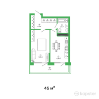ЖК Talhiz Tany — 1-ком 45 м² (от 15 750 000 тг)