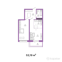 ЖК Talhiz Tany — 2-ком 53,2 м² (от 18 616 500 тг)