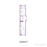 ЖК Talhiz Tany — 2-ком 53,9 м² (от 18 879 000 тг)