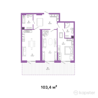 ЖК Talhiz Tany — 2-ком 103,4 м² (от 36 190 000 тг)