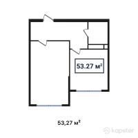 ЖК Jeti Qazyna — 2-ком 53.3 м² (от 19,709,900 тг)