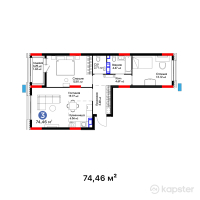 ЖК GreenLine.Atmosfera — 3-ком 74,5 м² (null)