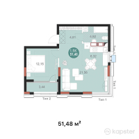 ЖК Mangilik Park — 2-ком 51,5 м² (от 28 828 800 тг)