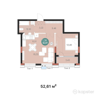 ЖК Mangilik Park — 2-ком 52,6 м² (от 29 461 600 тг)