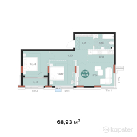 ЖК Mangilik Park — 3-ком 68,9 м² (от 38 600 800 тг)