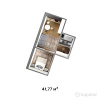 ЖК Kamila — 1-ком 41,8 м² (от 17 125 700 тг)