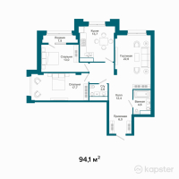 ЖК Austria — 3-ком 94,1 м² (от 62 764 700 тг)