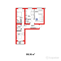 ЖК Aisar — 3-ком 99,2 м² (от 41 052 240 тг)