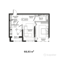 ЖК Centrium — 2-ком 68,9 м² (от 52 731 450 тг)