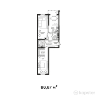 ЖК Centrium — 2-ком 86,7 м² (от 66 302 550 тг)