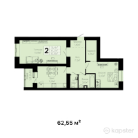 ЖК Balgyn — 2-ком 62,6 м² (от 16 575 750 тг)