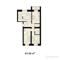 ЖК Balgyn — 3-ком 67,5 м² (от 17 882 200 тг)
