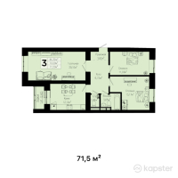ЖК Balgyn — 3-ком 71,5 м² (от 18 947 500 тг)