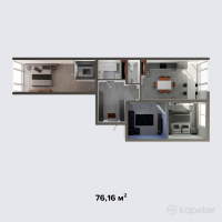 ЖК ABAI CITY — 2-ком 76,2 м² (от 28 179 200 тг)