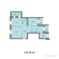 ЖК Tumar Deluxe — 3-ком 114,8 м² (от 59 111 700 тг)