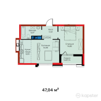ЖК Athletic City — 2-ком 47 м² (от 23 990 400 тг)