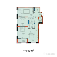 ЖК Athletic City — 4-ком 116,1 м² (от 59 205 900 тг)