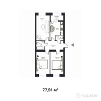 ЖК Атмосфера-2 — 3-ком 77,9 м² (от 33 890 900 тг)