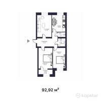 ЖК Атмосфера-2 — 3-ком 92,9 м² (от 40 420 200 тг)