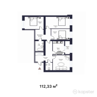 ЖК Атмосфера-2 — 4-ком 112,3 м² (от 48 863 600 тг)