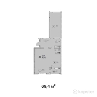 ЖК Айнабулак 33/2 — 2-ком 69,4 м² (от 25 053 600 тг)