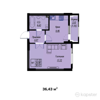 ЖК Arti7 — 1-ком 36,4 м² (от 16 757 800 тг)