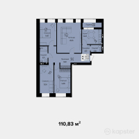 ЖК River City — 4-ком 110,8 м² (от 46 548 600 тг)